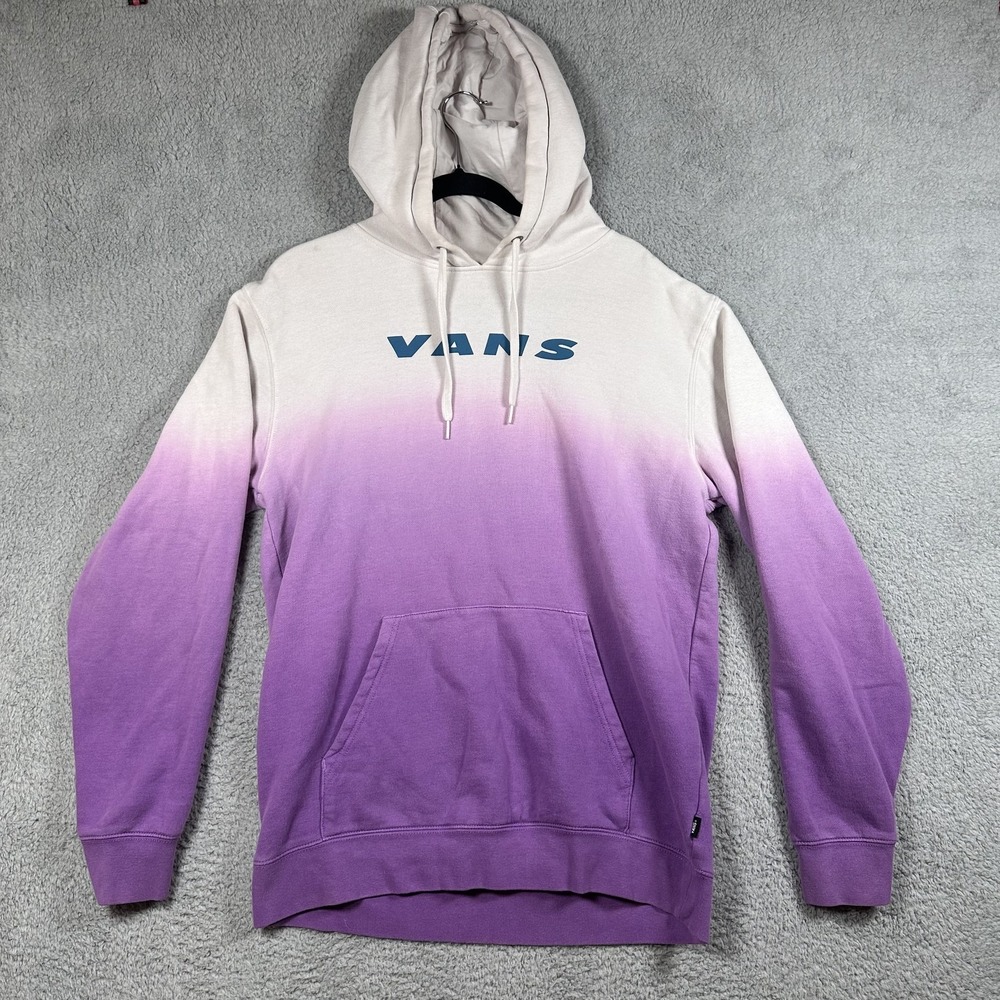 Vans Hoodie Mens Medium Pullover Off The Wall Skate Sweatshirt White Purple